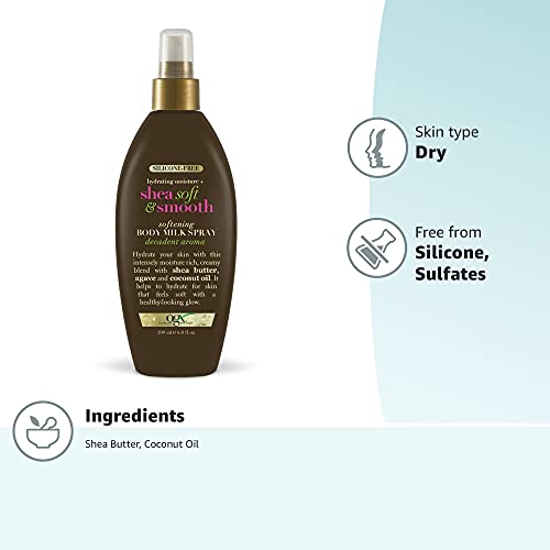 Ogx Hydrating Moisture + Shea Soft & Smooth Softening Body Milk Spray, 6.8 Ounce #TOP3