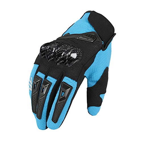 Gants d'équitation pour moto avec écran tactile intégral Gants respirants avec protection rigide pour motocross, VTT, course de route, cyclisme, escalade, motocross, etc. M bleu turquoise Cover