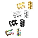 JewelrieShop Assorted Unisex Stainless Steel Punk Rock Non-Piercing Clip on Cartilage Ear Cuff Earrings