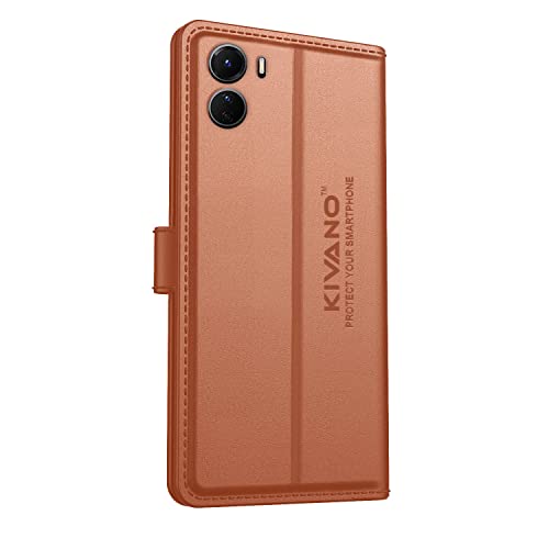 Image of KIVANO Compatible with Vivo T2x 5G / Vivo Y56 5G / Vivo Y16 Flip Cover | Leather Finish | Inside Pockets & Inbuilt Stand | Shockproof Wallet Style Magnetic Closure Back Cover Case