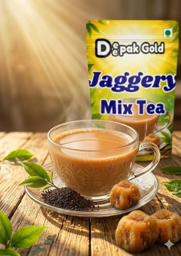 Image of Deepak Gold Premium Jaggery Mix Tea 450g | Traditional Gud Chai | Natural Sweetness | Strong & Aromatic | Resealable Zip Pack
