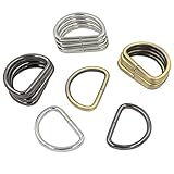 DGOL 1-1/2 inch Thick Metal Webbing Keychain D Ring Leather Handbag Strap Loop Clasp D Buckles 3 Color (Total 15pcs)