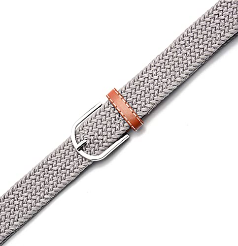 Goliton Canvas Elastic Fabric Woven Stretch Braided Belt (Gray) #TOP1