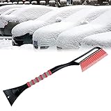 [PUSH AND SCRAPE] Hecho de cerdas de tratamiento especial, bases resistentes pero extremos suaves, el cepillo para nieve para autos asegura quitar la nieve pesada sin rayar la pintura de su auto. ¡Quite la nieve y raspe debajo del hielo sin dañar el parabrisas! Rompe el hielo con los nudillos integrados y límpialo fácilmente. Puede ayudarlo rápidamente a quitar la nieve suelta del parabrisas, el techo, la puerta, el capó y los espejos laterales del automóvil.