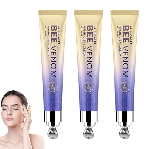 Crema contorno occhi al collagene e veleno d'api,trattamento anti-età,per occhiaie e gonfiori,rassoda la pelle,rimuove le borse sotto gli occhi, idratante e nutriente, per tutti i tipi di pelle (3pcs)