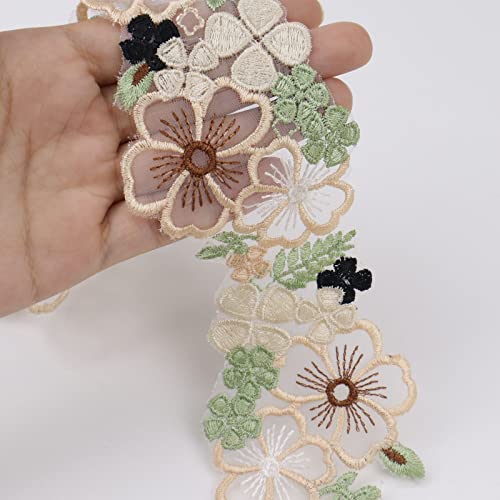 Flower Lace Trim, Embroidery Lace Ribbon, Floral Lace Edge Trim For Crafts Sewing, Dress Decoration(2 Yards) #TOP2