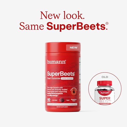 Humann SuperBeets Heart Gummies Zero Sugar - Beet Gummy with Energy Support, Grape Seed Extract & Beetroot Powder - 60 Count - Thumbnail 2