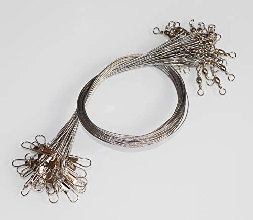 60Pcs Fishing Wire Leaders Nylon-Coated Fishing Line Wire Leaders With Swivels And Snaps 6Inch, 9Inch, 12Inch #TOP4