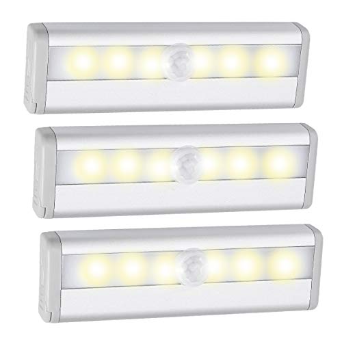 AMIR Motion Sensing Closet Lights, 6 LED Battery Operated Wireless Night Light