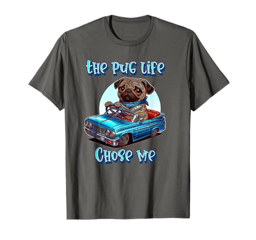 Funny Cholo Funny Chela Divertido Dueño de Pug Pug Pug Dog Pug Pug Camiseta