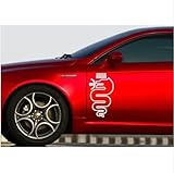 Alfa Romeo snake Biscione decal side decal set 2 pcs. L+R 48cm (white)
