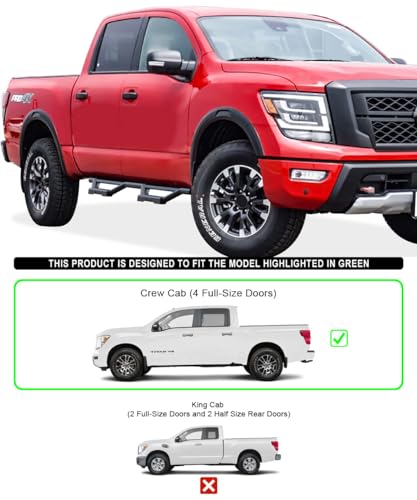 Estribos laterales de acero inoxidable para Nissan Titan miniatura 2