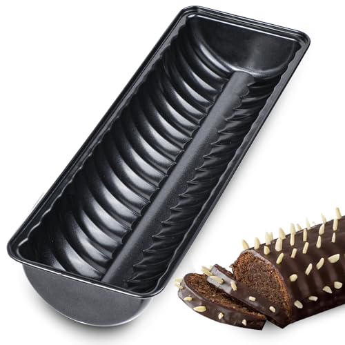webake Rehrückenbackform 33 cm Rehrückenform mit Antihaftbeschichtung Ciabattaform Kastenform Brotbackform Rehrücken Backform für Stollen, schwarz Stollenform, Menge: 1 Stück