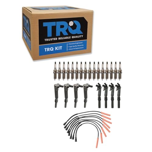 TRQ Ignition Coil and Spark Plug Kit 25 Piece Iridium Spark Plugs Compatible with 2010-2014 Ford F-150 2011-2016 F-250 Super Duty F-350 Super Duty