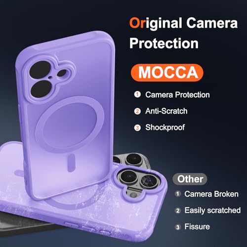 Image of MOCCA Strong Magnetic Compatible with iPhone 17 Case [Compatible with Magsafe] [Full Camera Protection] Slim Translucent Matte Shockproof Phone Case Cover 6.3 inch,Light Purple