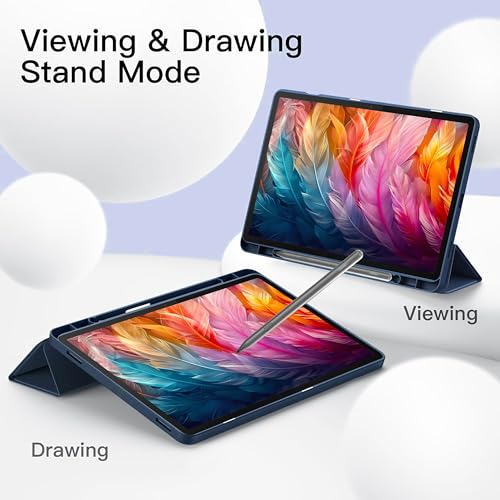 Image of TGK Case for Lenovo Idea Tab Pro 12.7 Inch 2025 TB-373FU TB-375FC Tablet Trifold Smart Stand Cover (Blue)
