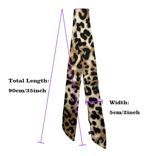 2PCS Leopard Skinny Scarf Women's Fashion Scarves Leopard Handbag Scarves Leopard Accessory for Women's Fashion Scarves4