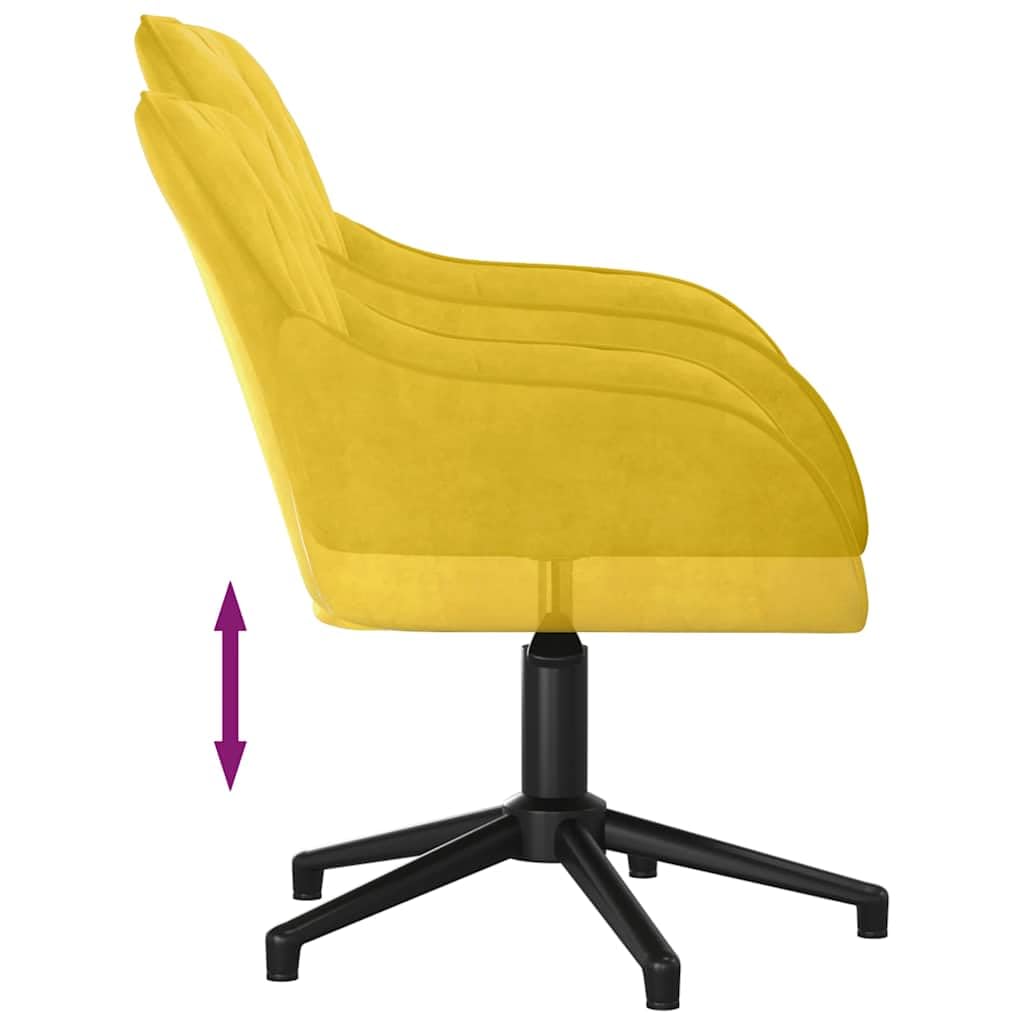 Silla de oficina giratoria de terciopelo amarillo con reposabrazos y respaldo, altura regulable, silla de escritorio ergonómica, silla giratoria para oficina en casa, silla de trabajo con