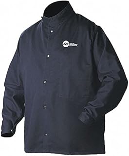 Navy 88% Cotton, 12% Nylon Welding Jacket, Size: 5XL, 30