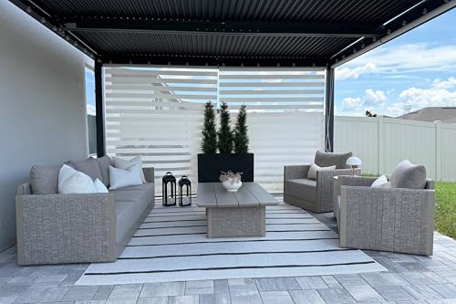 Image of PURPLE LEAF Sectional Sofa 6-Piece w /Table Weather-Resistant Patio, Beige