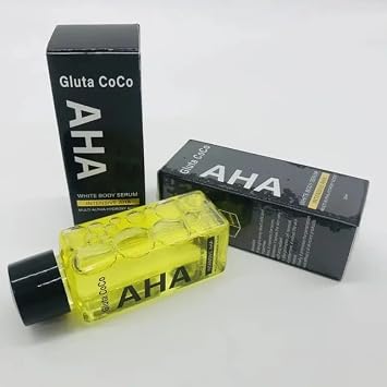 Cosmetics AHA Gluta Coco Whitening Booster Serum, Brightening, Hydrating, Anti-Aging Face Serum with Coconut Extract, Glutathione, and AHA for Blemish Correction and Even Skin Tone