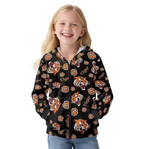 Boy Girl Zip Up Hoodie Sweatshirts Relaxed Breathable Long Sleeve Pullover Jacket with Pockets for Play Size S-XL2