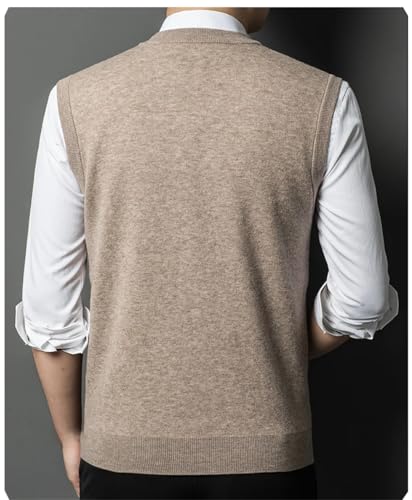 Men’s Crew Neck Sweater Vest Thickened Warm Slim Fit Knit Sleeveless Jumper2