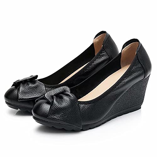Stunner Women's Bowknot Comfortable Wedge Pumps3
