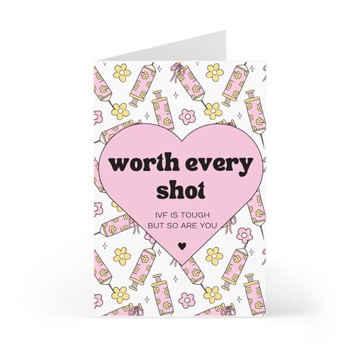 Prezzeluna IVF Support Card, 5x7 Folded Infertility Encouragement Card with Envelope, IVF Journey Gift