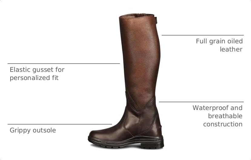 Image of Ovation Women's Moorland II Highrider Tall Riding Boot - Full-Grain Leather Waterproof Breathable Side-Zip Equestrian Boots