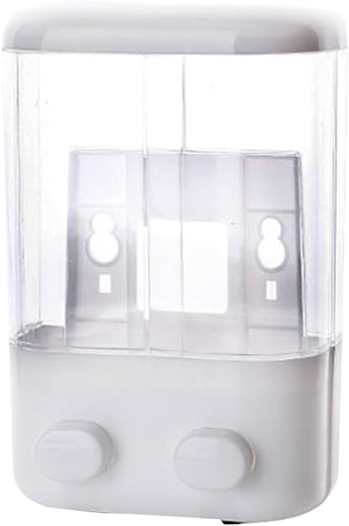 Sosoport Wall-Mounted Shower Dispenser Double Chamber Refillable Soap and Shampoo Bottle with Suction Cups for Conditioner Lotion and Shower Gel 5.90 X 3.07 X 8.66 in