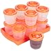 Baby Food Containers - Sprout Cups - Reusable Stackable Storage Cups (12 Pack) w Tray and Dry-erase Marker - BPA Free (2 Oz)