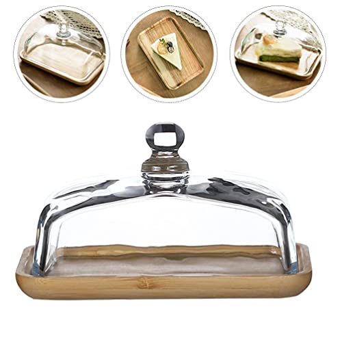 Luxshiny Butter Dishes 1 Set Of Butter Dish With Lid Clear Butter Dish With Handle Glass Dessert Tray Cake Plate Butter Box Butter Keeper Container Baking Dish For Kitchen Style A Glass Dishes #TOP2