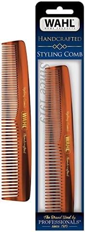 Wahl Beard, Mustache, & Hair Styling Comb for Men's Grooming - Handcrafted & Hand Cut with Cellulose Acetate - Smooth, Rounded Tapered Teeth - Model 3328