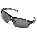 Duduma Polarized Casual Sports Sunglasses for Baseball Cycling Fishing Golf Tr46 Unbreakable Multicolor Frame (black frame with black lens(grey nose pad))