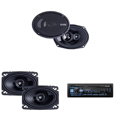 Alpine UTE-63BT Mech-Less Bluetooth Receiver w/Power Reference PRX 4x6 & 6x9 Speakers