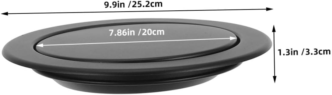 SECFOU 2pcs Stainless Steel Recessed Trash Can Lid with Swing Flap Cover, round Countertop Waste Bin Lid for Kitchen Bathroom Office, Drop-in Embedded Garbage Can Cover, Fits 21-24cm