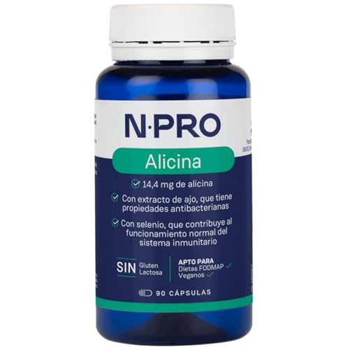 NPro Alicina – 90 cápsulas con extracto de ajo concentrado con alicina y selenio – Apoya el sistema inmunitario, la salud cardiovascular y el bienestar digestivo