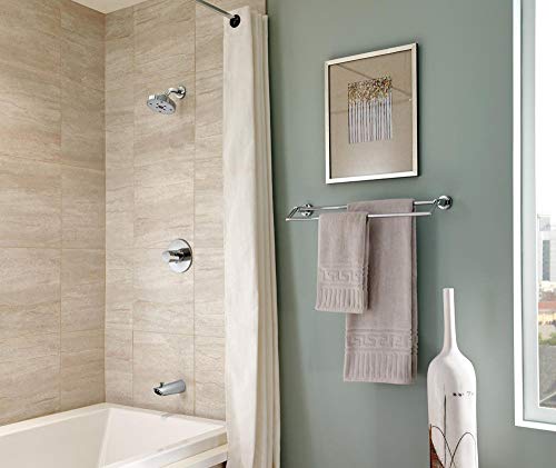 Image of Delta Faucet 77125 Compel 24 inch Bath Hardware Accessory Double Towel Bar Rack, Polished Chrome