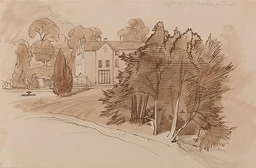 Toile modern peinture Manoir par Edward Lear pour la décoration du salon
