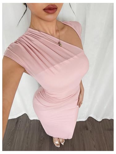 Floerns Women's Cut Out Asymmetrical Neck Long Dress Sleeveless Formal Prom Bodycon Dresses2