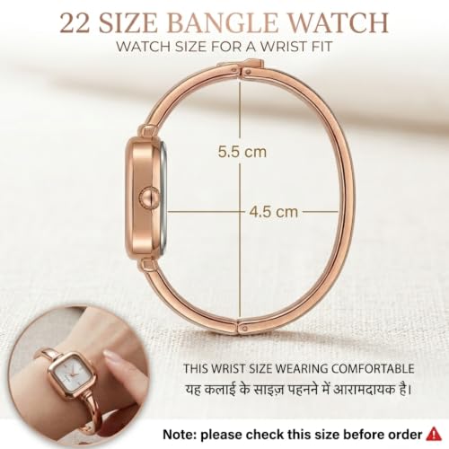 Image of WISEWALKER Women's Bangle Bracelet Watch Silver Dial Elegant Style Anlalog Ladies Wrist Watch