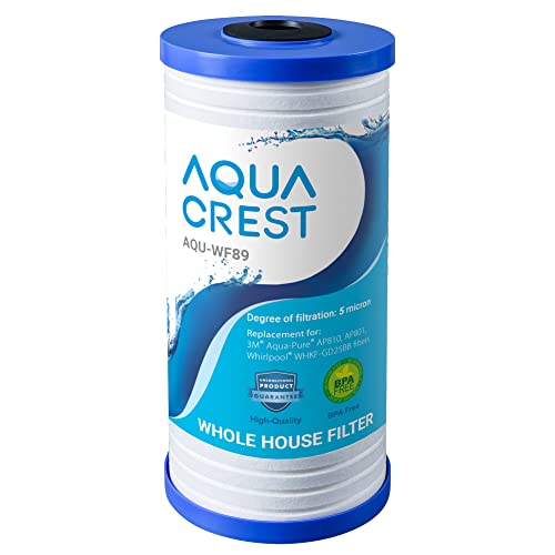 Image of AQUA CREST AP810 Whole House Water Filter Replacement for 3M Aqua-Pure AP810, AP801, AP811, Whirlpool WHKF-GD25BB, WHKF-DWHBB, 5 Micron, 10 inch x 4.5 inch, Well & Tap Water Filter, Pack of 1