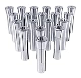 Accusize Industrial Tools 19 Pcs, 2-20 mm by 1 mm Precision Grade R8 Collets, Metric Hardened and Ground, 0200-0831