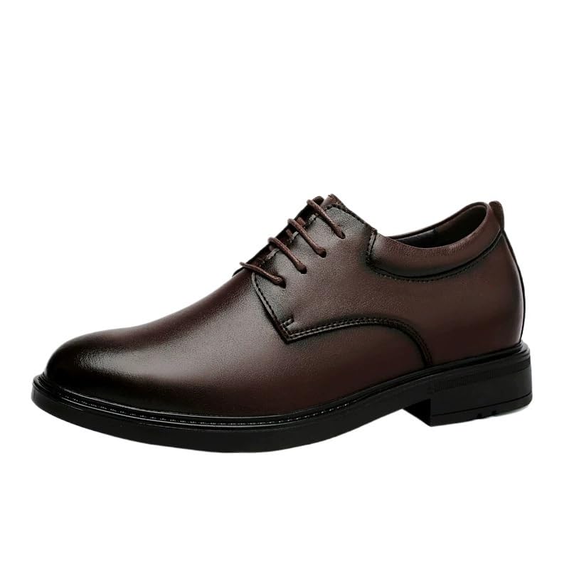 Mens Leather Dress Shoes Business Casual Lace-Up British Style Thick Sole Comfortable Gentlemen Oxford Formal Shoes
