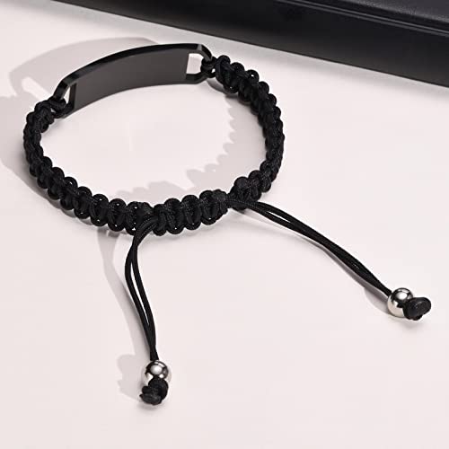 Custom Photo Bracelet For Men - Personalized Gifts For Him Her, Customized Picture, Name & Text Engraved Stainless Steel Id Braided Bracelet Wristband Jewelry Valentines Day Father's Day Gift #TOP5