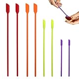 8 PCS Mini Spatulas Silicone Makeup Spatula Small Rubber Beauty Spatula Mini Jar Scraper Set Lotion