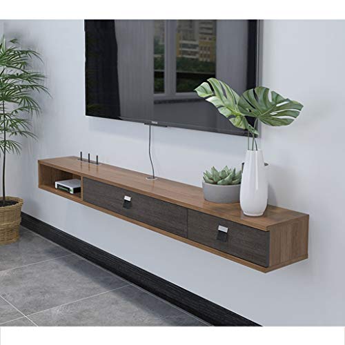 YYHSND Wall-Mounted TV Rack Shelf Cabinet Media Entertainment Console Game Shelving Unit with 3 Drawers Home Furniture Wall Mount Shelf (Color : Gray+Brown, Size : 120cm)