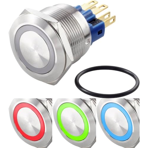 TRU COMPONENTS TC-7494636 Vandalismusgeschützter Druckschalter 250 V/AC 3 A 1 x Aus/(Ein) tastend Rot, Grün, Blau, RGB