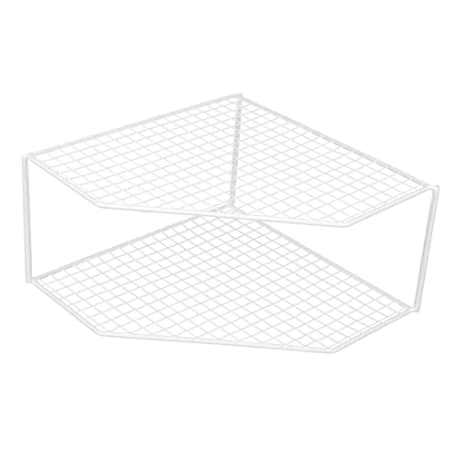 Gatuida Organizer Cucina Pentole Due Strati Portapentole Scolapiatti in Supporto Per Mensola Angolare Pratico Accessorio Da Cucina Per Piccola Mensola